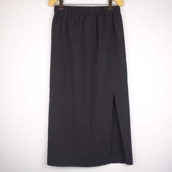 Vintage Chloe Black Small Slit Skirt w/ Elastic Waist Made In France - Picture 1 of 5